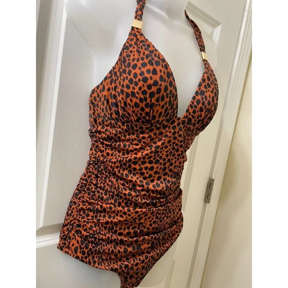 Victoria's Secret The Forever Push-Up Leopard Print One Piece Swimsuit M - Image 2