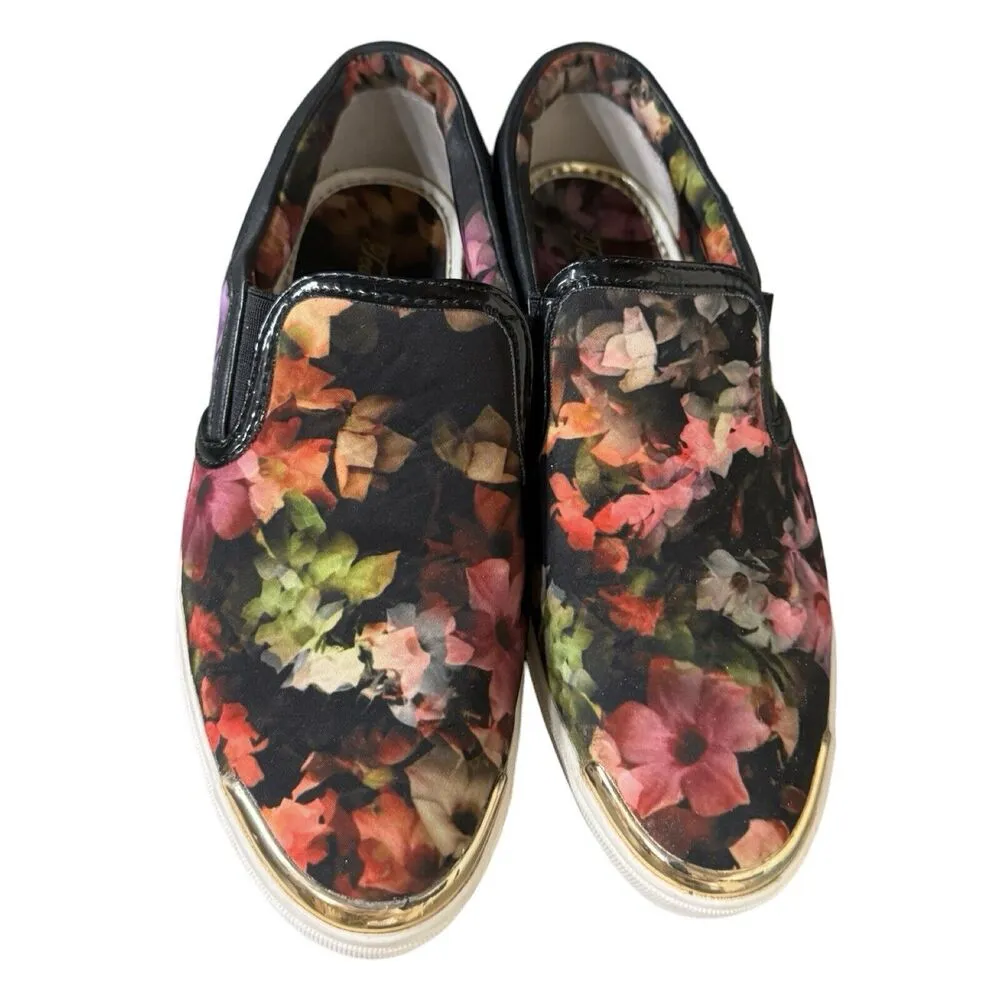 Ted Baker Sneakers Womens 7 Black Pink Multi Floral Flower Malbeck Sneakers Boho - Image 3