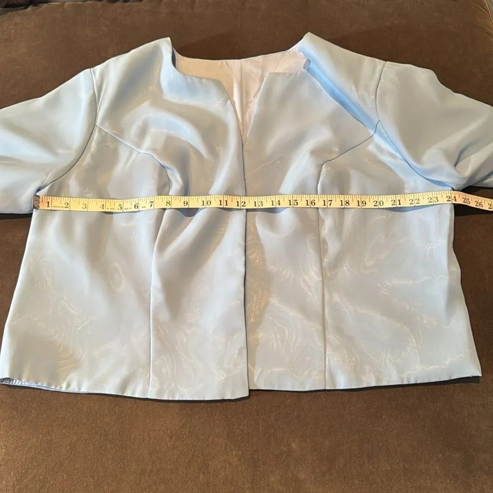 Women’s Pale Blue Chiffon & Lace Dress Matching Jacket Size XXL (20/22) - Image 15