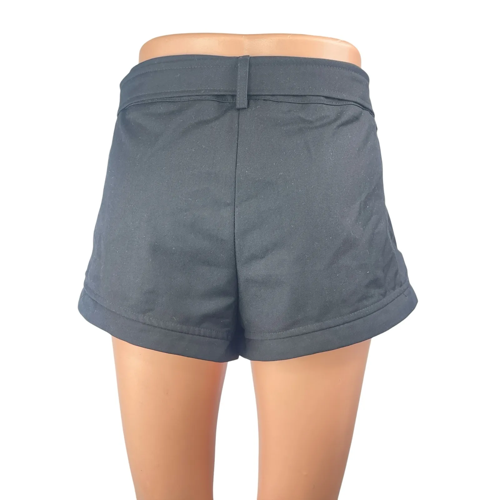 Lioness Women's Gray Mid Rise Belted Slim Fit Straight Leg Mini Shorts Size L - Image 2