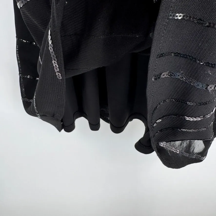 Vintage Y2K Express Whimsigoth Fairy Dress Womens Small Black Sequin Festive - Image 4