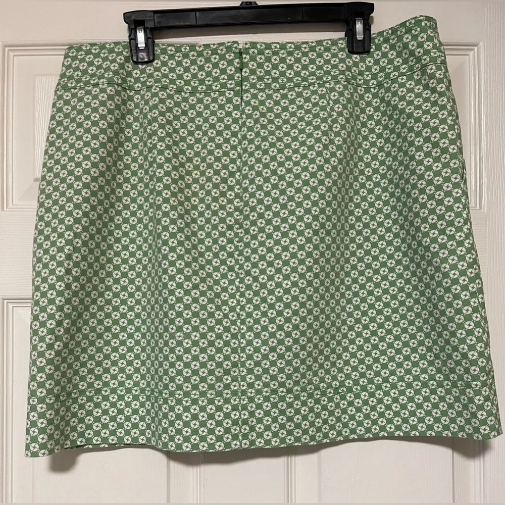 Talbots Women’s Green & White patterned Lined Skirt Heavyweight Cotton Size 14 - Image 3