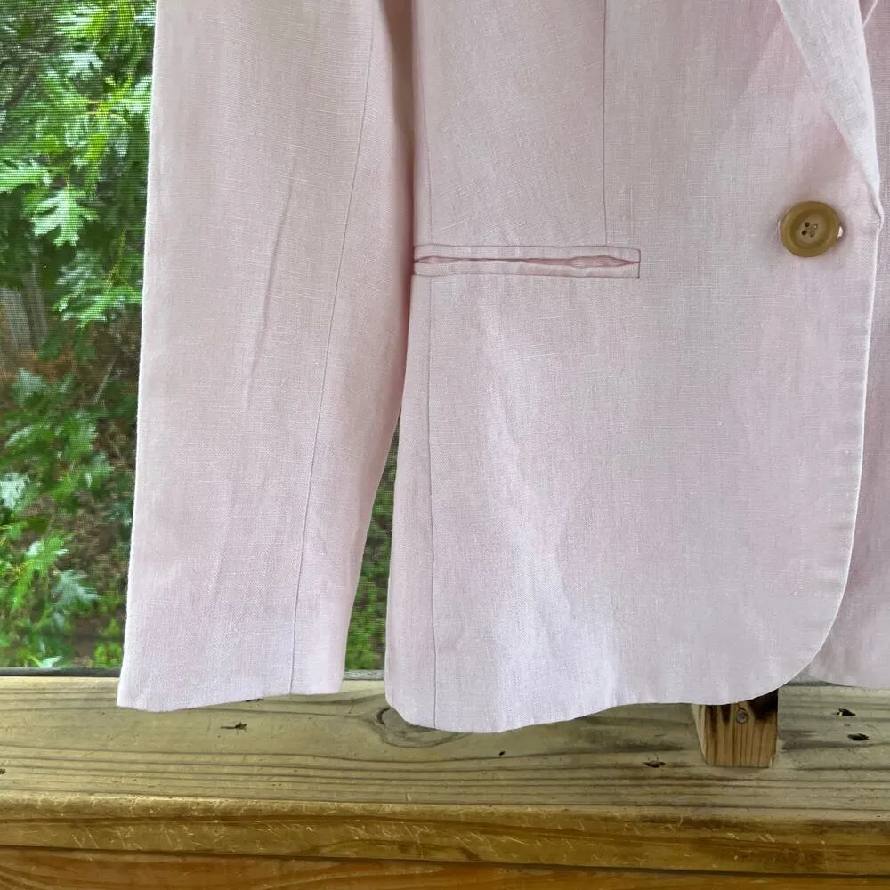 J.Crew J. By  Women's Pink Linen Blazer Size 00 - Image 5