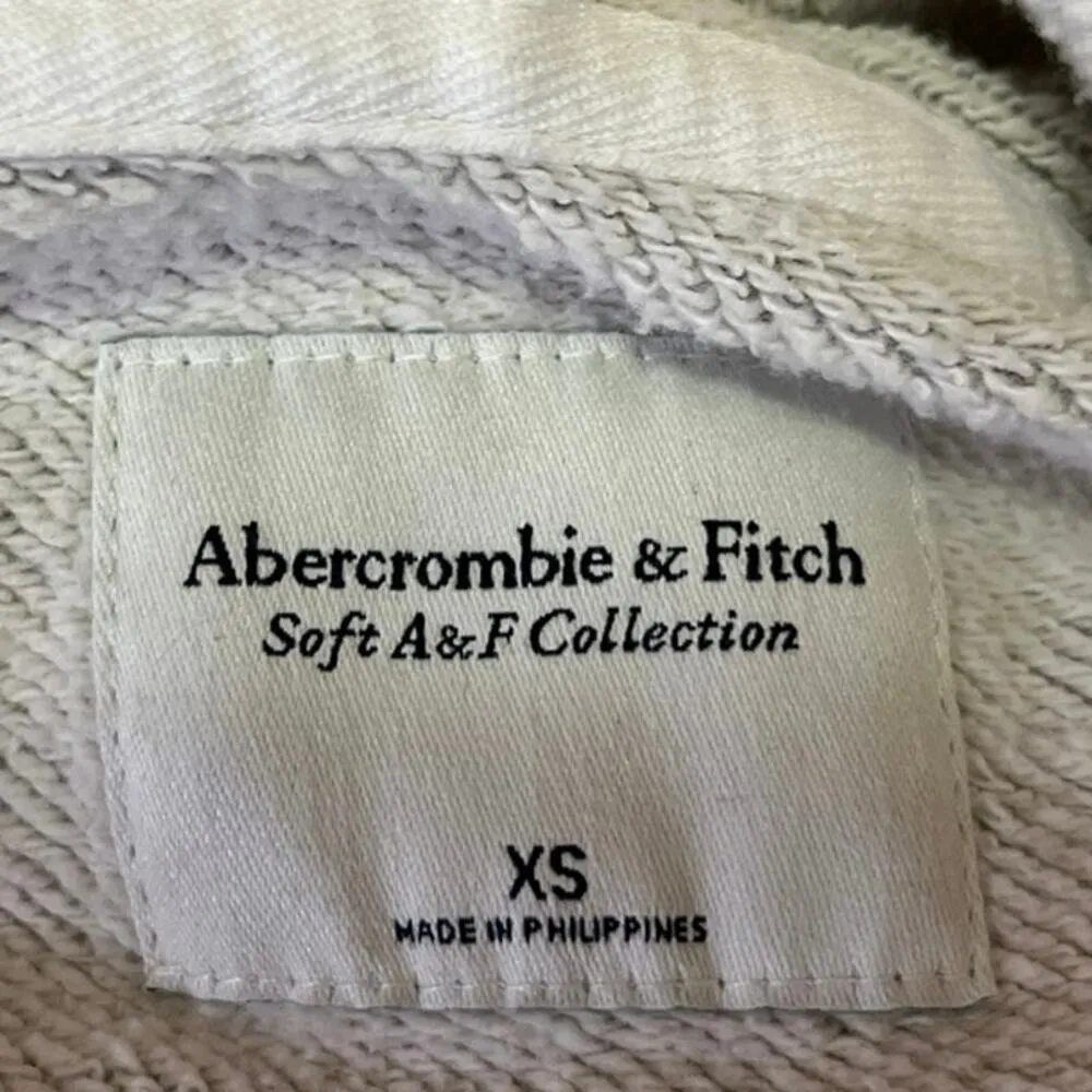 Abercrombie & Fitch Soft A&F Gray Colorblock Hoodie Hooded Sweatshirt Top Sz XS - Image 3