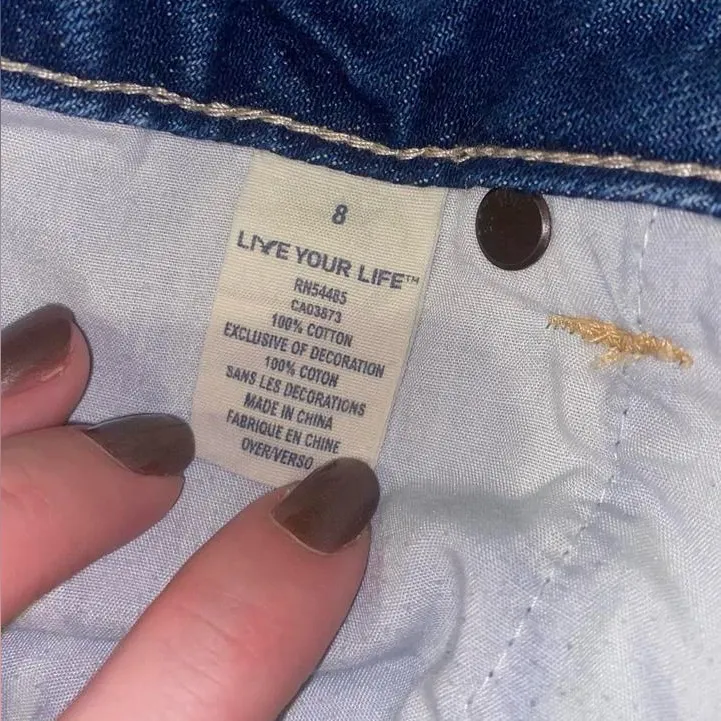 Y2K American Eagle blue denim micro mini shorts - Image 4