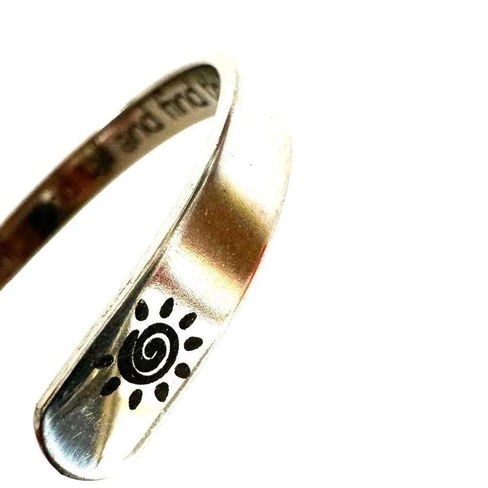 Silver tone Open cuff Inspirational bracelet - Image 5