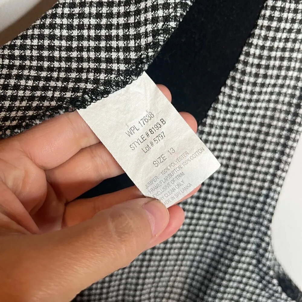 Vintage plaid velvet accent tie back vest tunic dress White Size M - Image 3