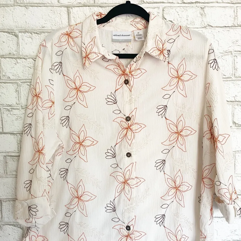 Alfred Dunner Button Up Long Sleeve Shirt 18P - Image 2