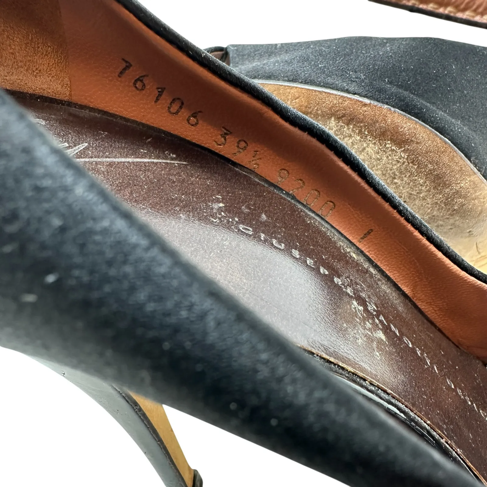 Giuseppe Zanotti High Heels Stiletto Satin Ankle Strap Black Size 39.5 US 9.5 - Image 15