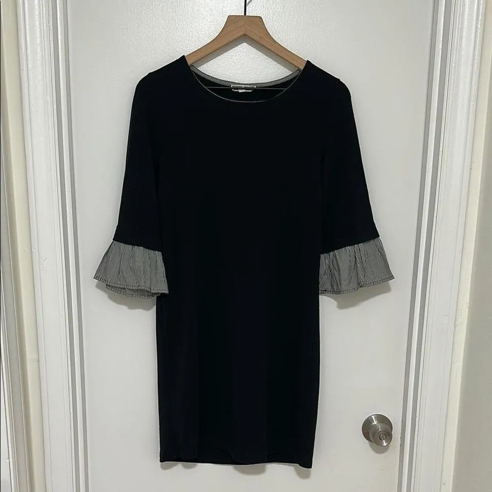 ANTHROPOLOGIE x PLEIONE | Checkered Bell Sleeve Dress - Image 2