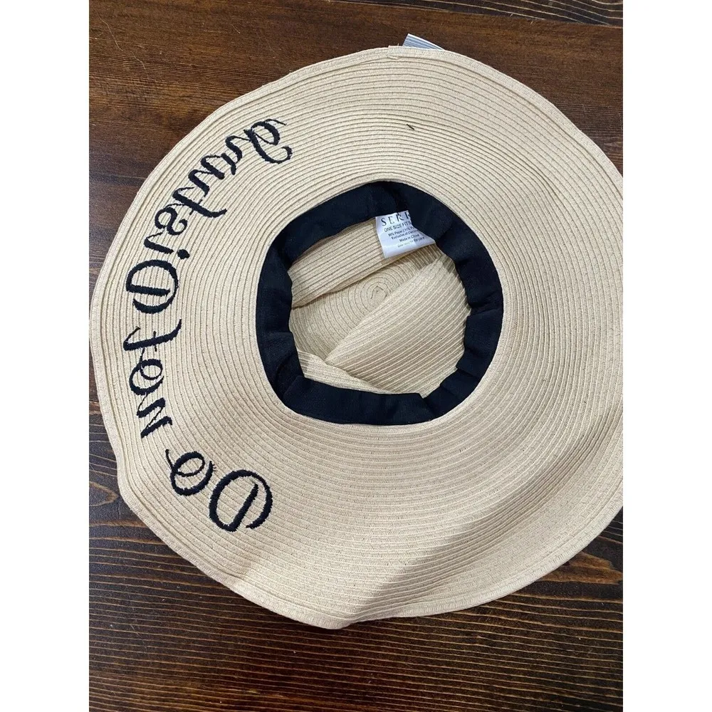 Serra "Do Not Disturb" Straw Beach Sun Hat Gardening Outdoor Pool NEW - Image 5