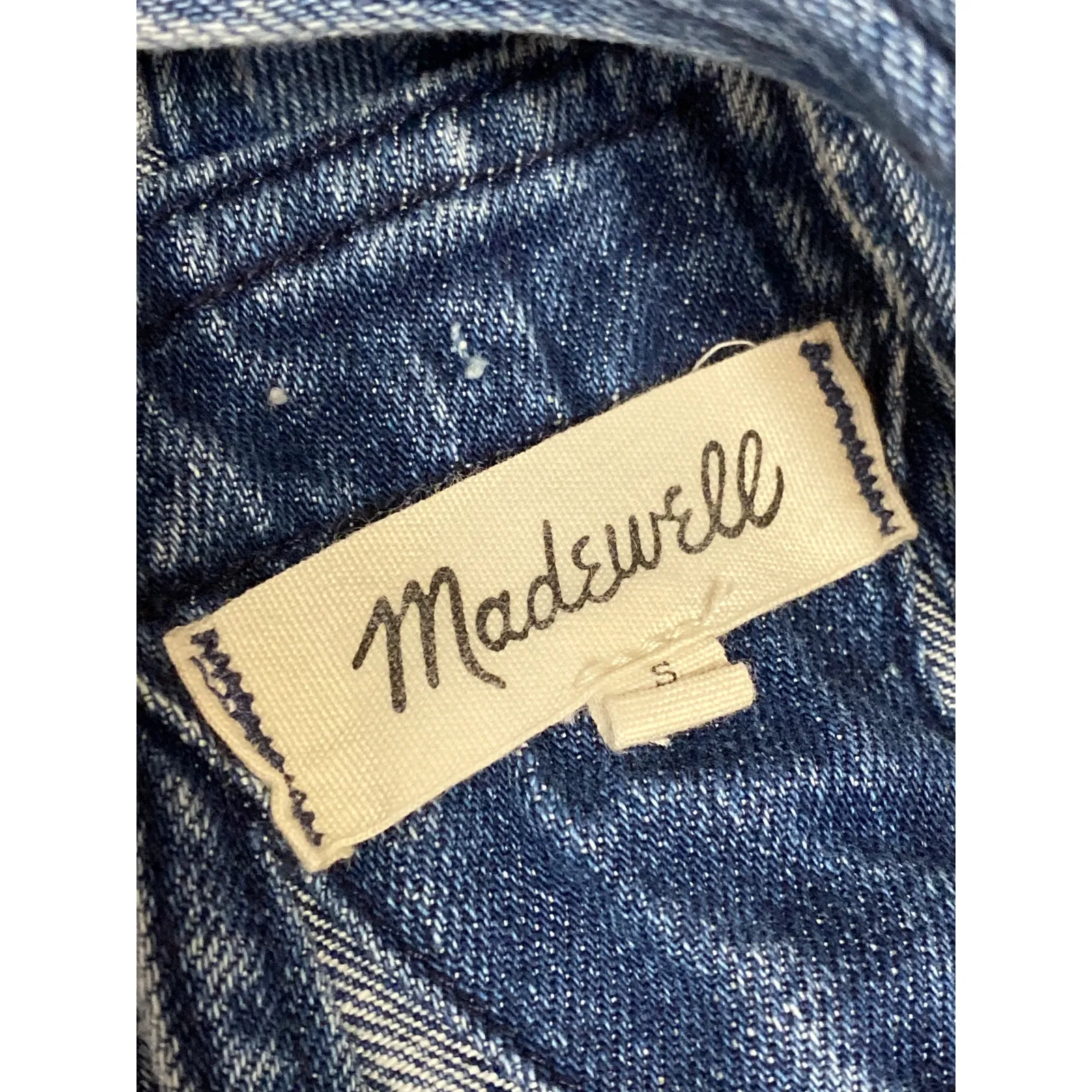 Madewell Adirondack Women's Blue Denim Jeans Shorts Overalls Jumpsuit Romper S - Image 3