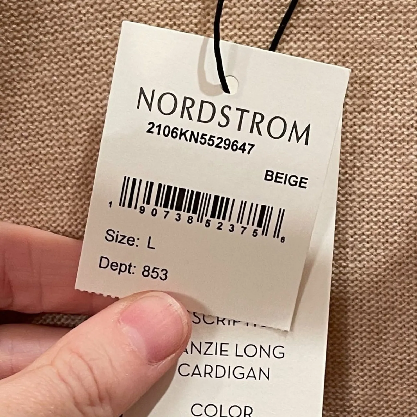 NEW Veronica Beard Long Wrap Cardigan Beige - Image 6