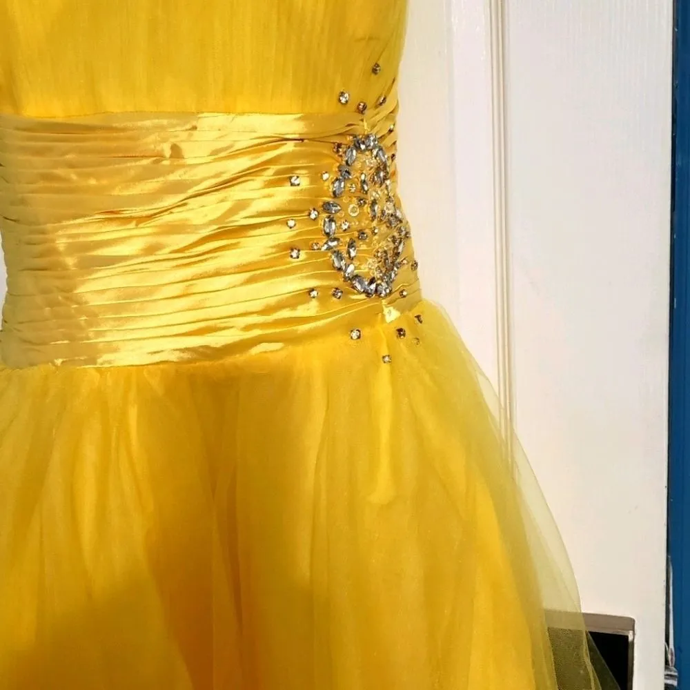 May Queen Couture Size 20 Short Formal Dress Yellow - Image 8