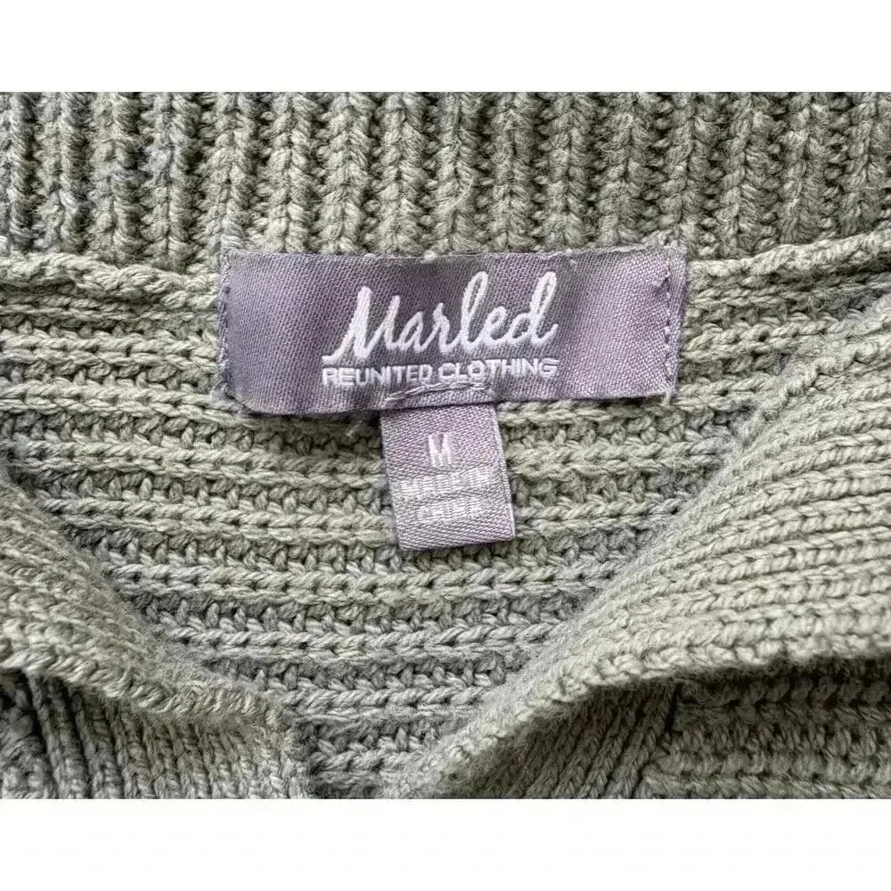 Marled Reunited Clothing | Women’s Collared Pullover Sweater | Medium Green - Image 4