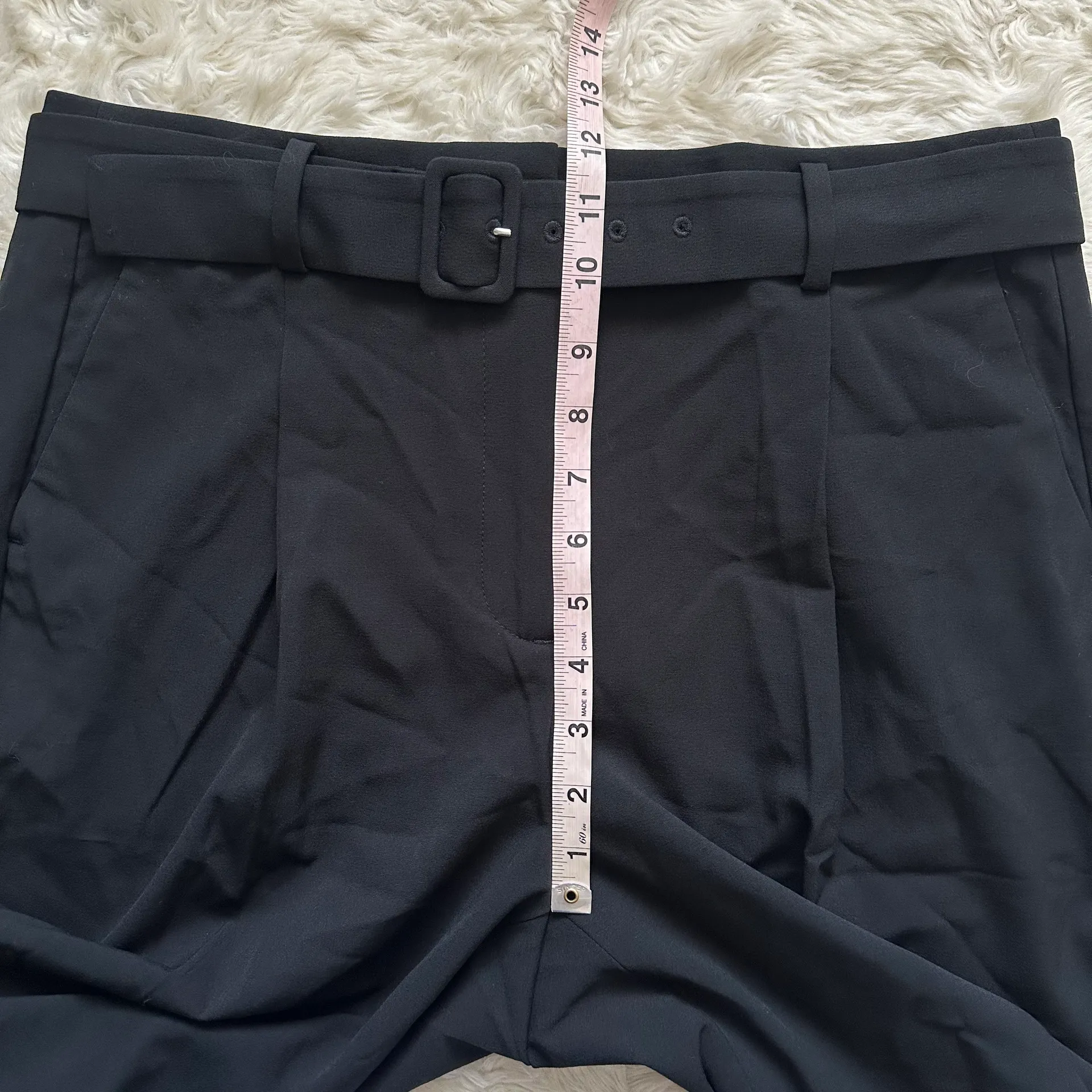 J. Crew Factory Pants Petite Belted Straight-Leg Trouser Black 12P NWT New - Image 9