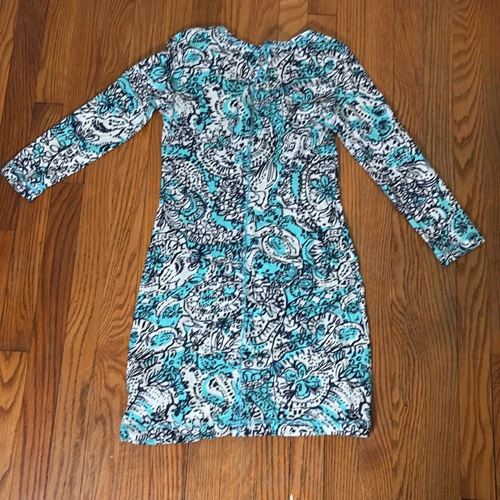 Lilly Pulitzer Juliet Dress Shorely Blue Hippy Happy Shake Pima Cotton Size‎ XS - Image 3