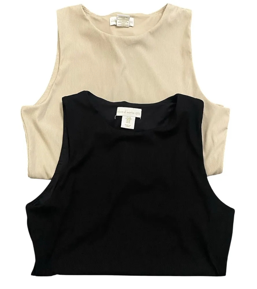 Boundle House of Harlow 1960 Black and Cream Tank Tops Size M - Image 2