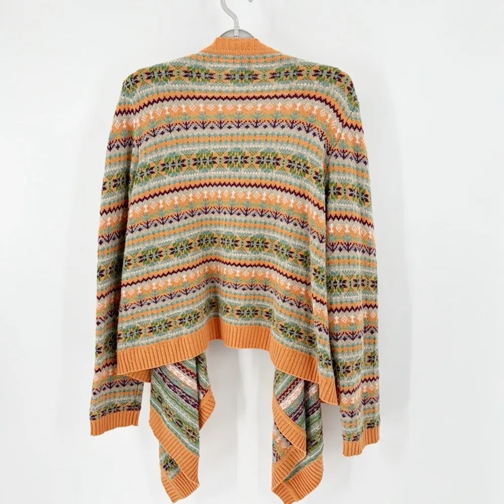 Sundance Folkloric Fair Isle Cardigan Waterfall Cashmere angora lambs wool rabbi Orange Size L - Image 5