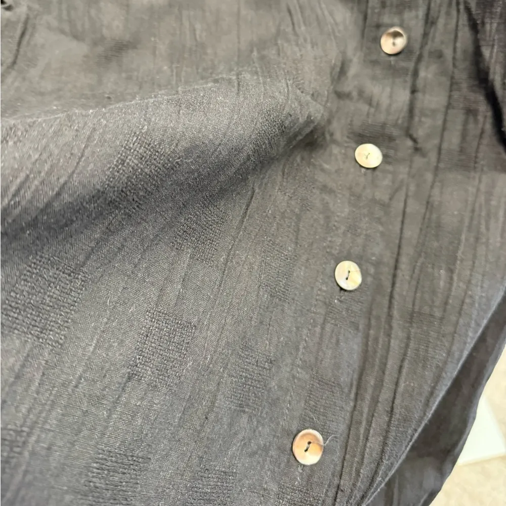 Cherokee  Vintage Black Sleeveless Button-Down Midi Linen Blend Dress - Image 4