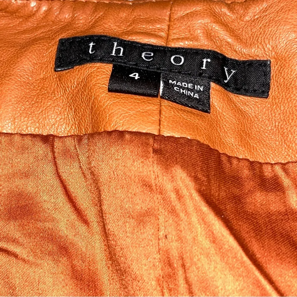 Theory Camel Tan Lamb Leather Frima Jacket Blazer size 4 - Image 7