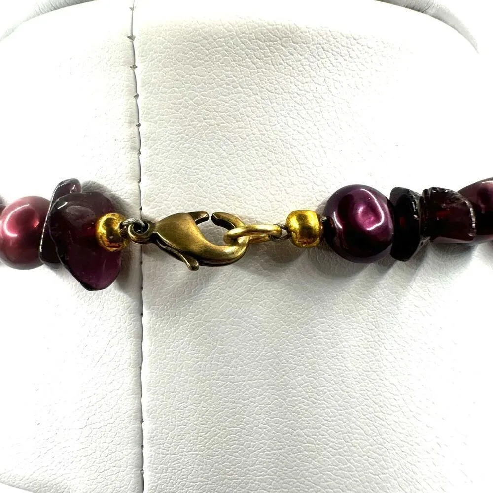 garnet and dyed pearl necklace Red - Image 9