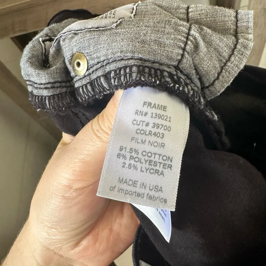 Frame women’s 27 Black Le Skinny De Jeanne Distressed Jeans - Image 5