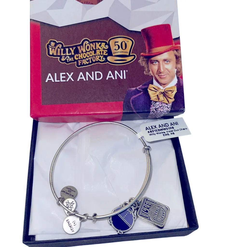 ALEX + ANI WILLY WONKA ‘VIOLET’ DUO CHARM BRACELET - Image 4