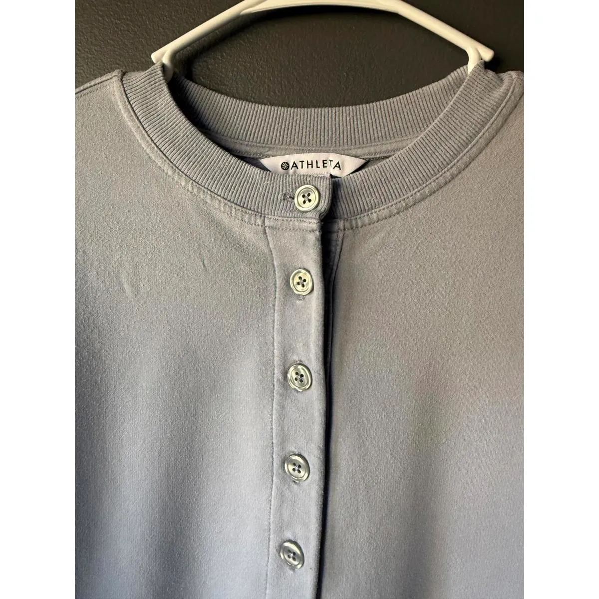 Athleta Ladie’s Light Blue  Button-Up Sweatshirt - Image 3