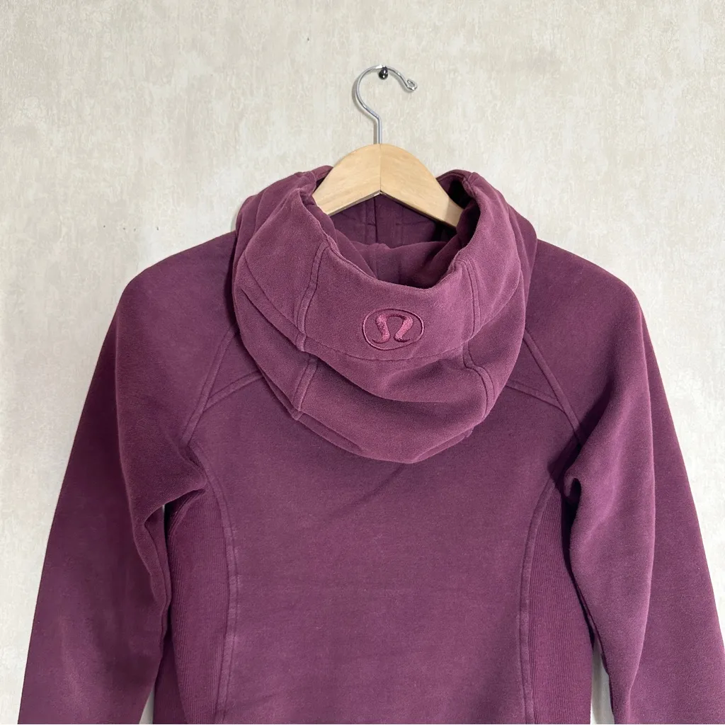Lululemon Women’s Scuba Full Zip Hoodie Light Cotton Fleece in Arctic Plum Red 4 - Image 10