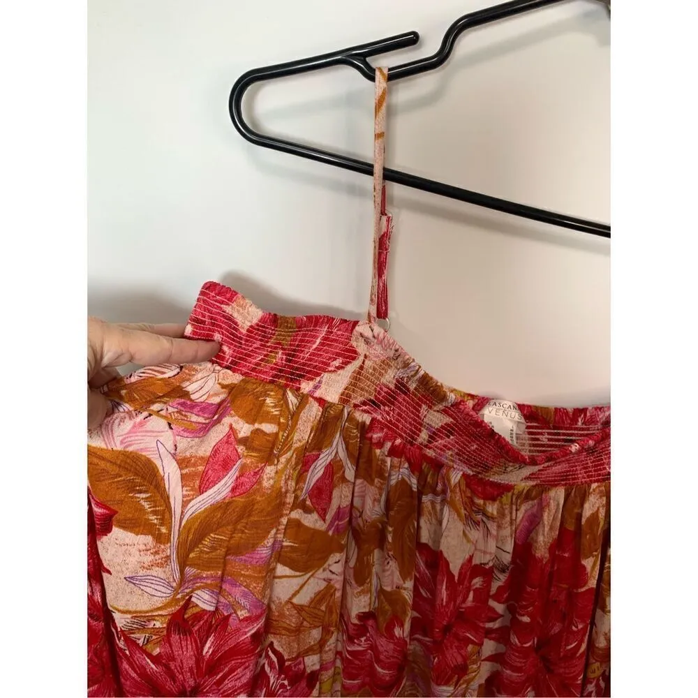 Lacasna For Venus Women's Floral Print Cold Shoulder Dress Red Size Large - Image 4