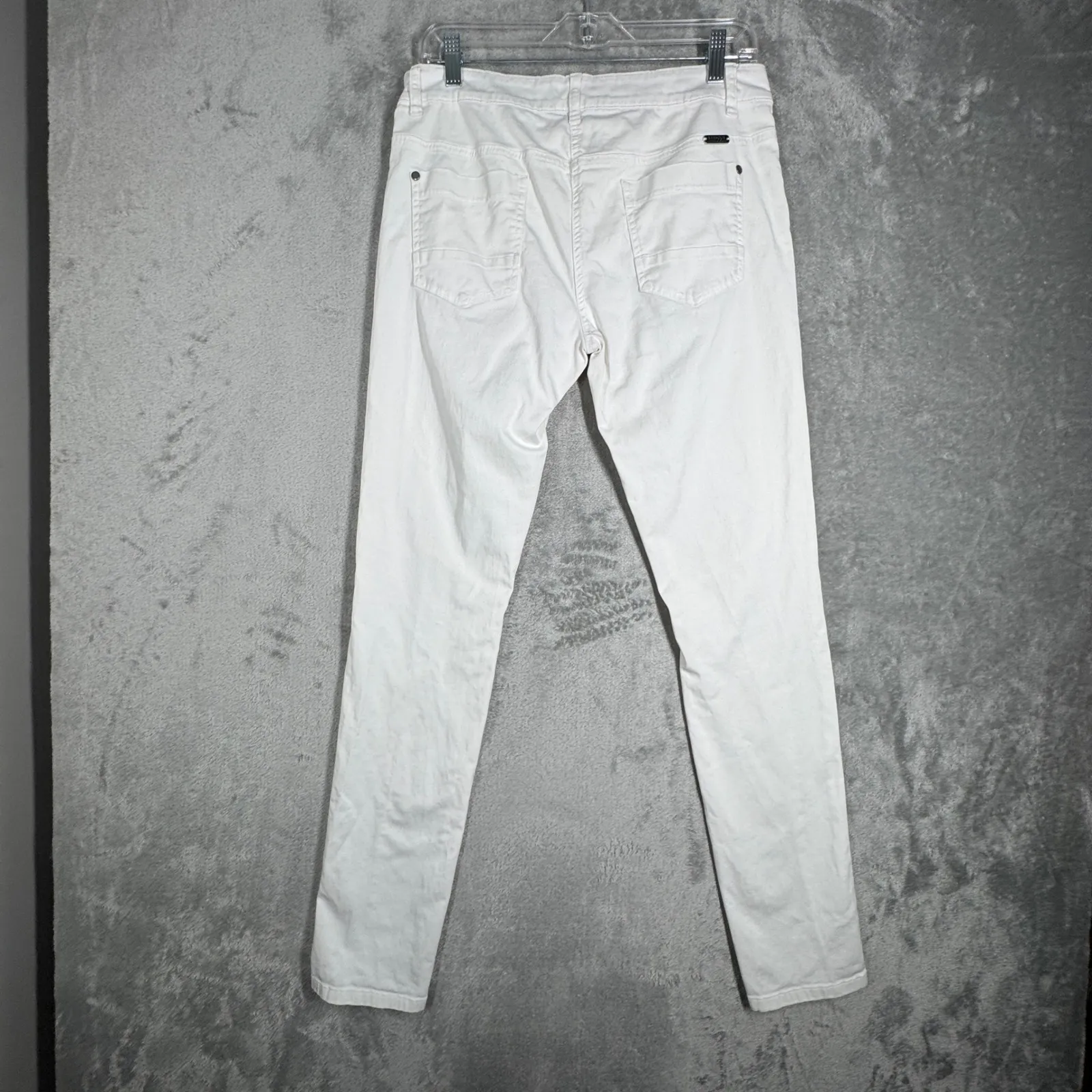 Barbour International White Vision Jeans Skinny Fit Motorcycle Style Size 12 - Image 3