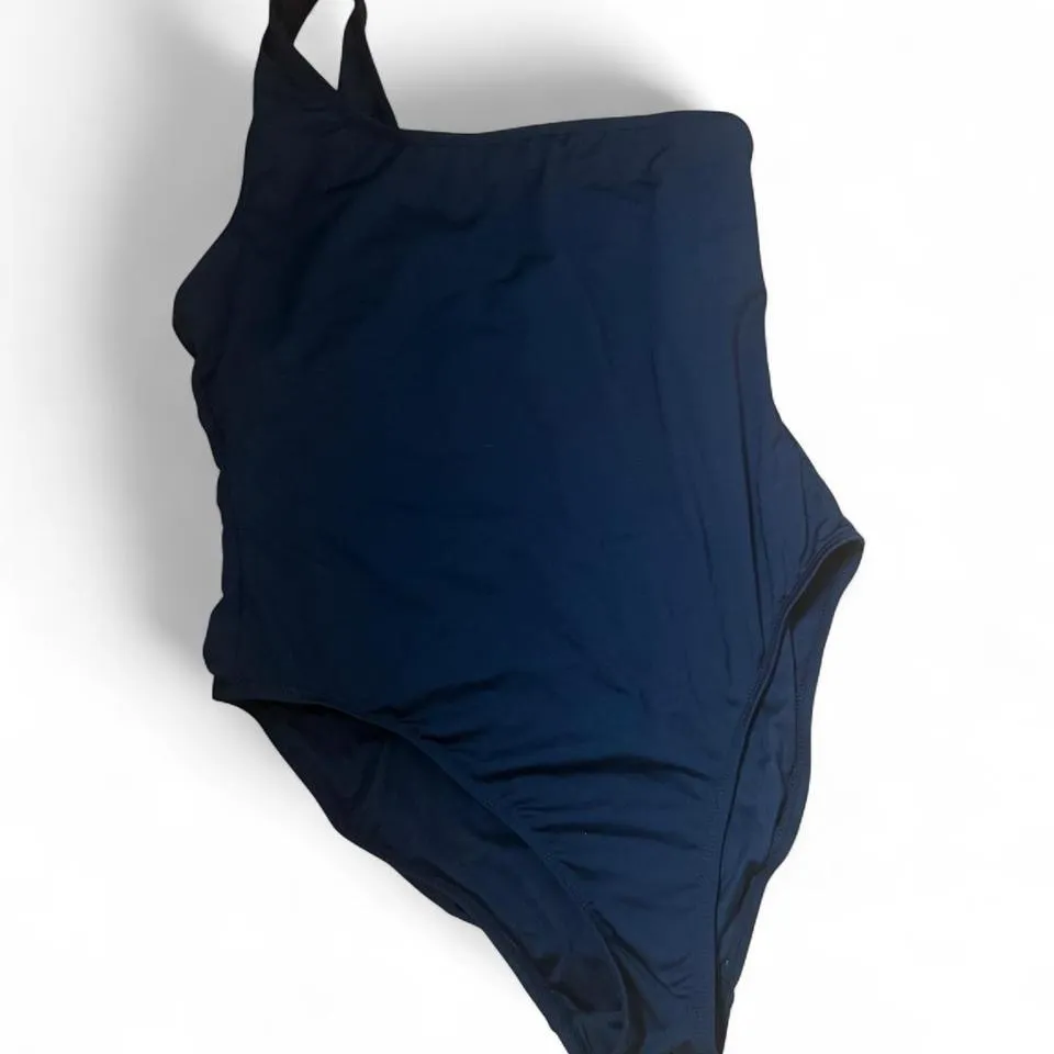 Andie Swim the Nantucket One Shoulder One Piece Swim Suit in Black Medium - Image 8