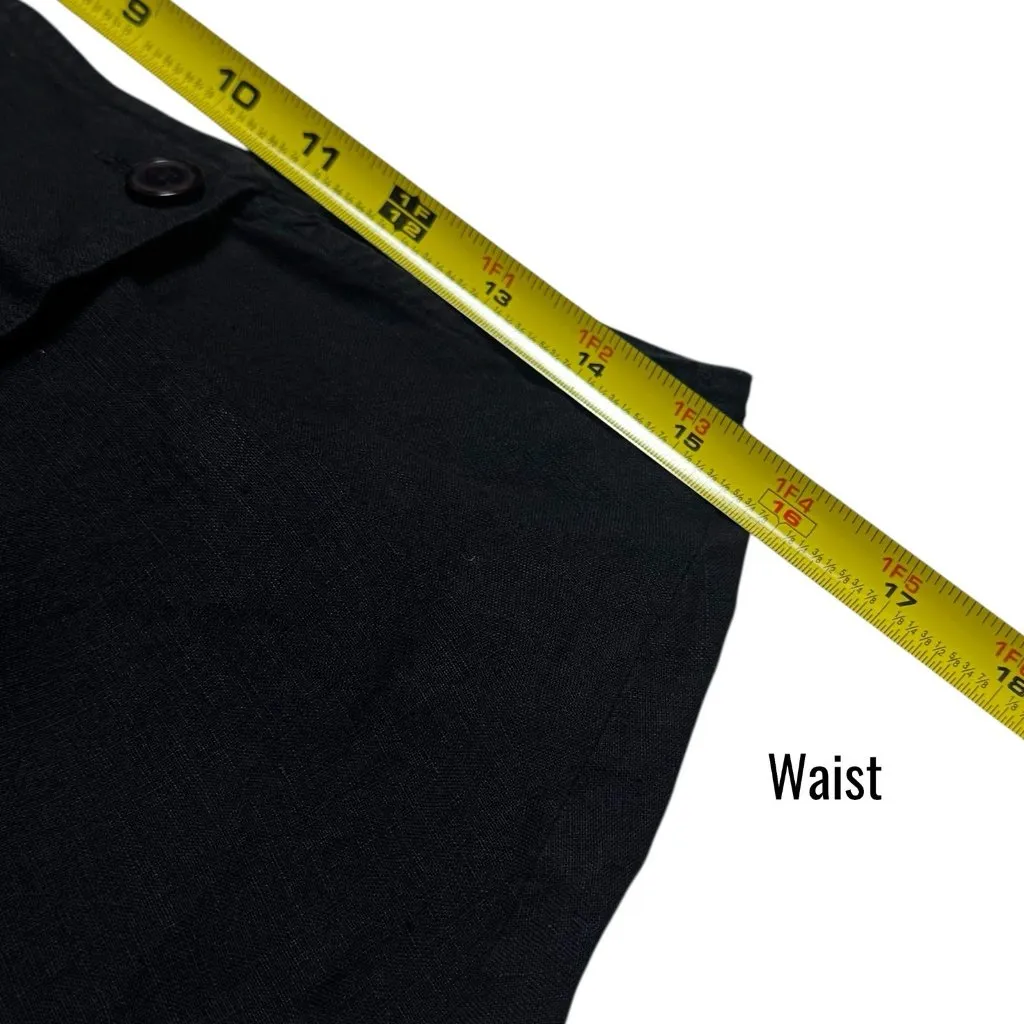 DKNY 100% Linen Black A-Line Midi Skirt WhimsiGoth Dark Romantic Chic 14 - Image 7