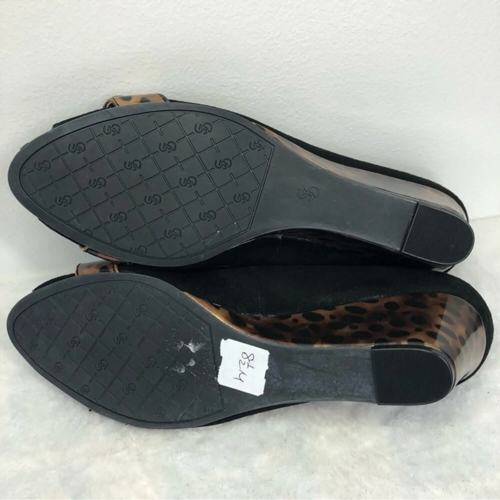 Joan & David Luxe CJ Shayna Wedge Heels Black Suede Animal - Image 11