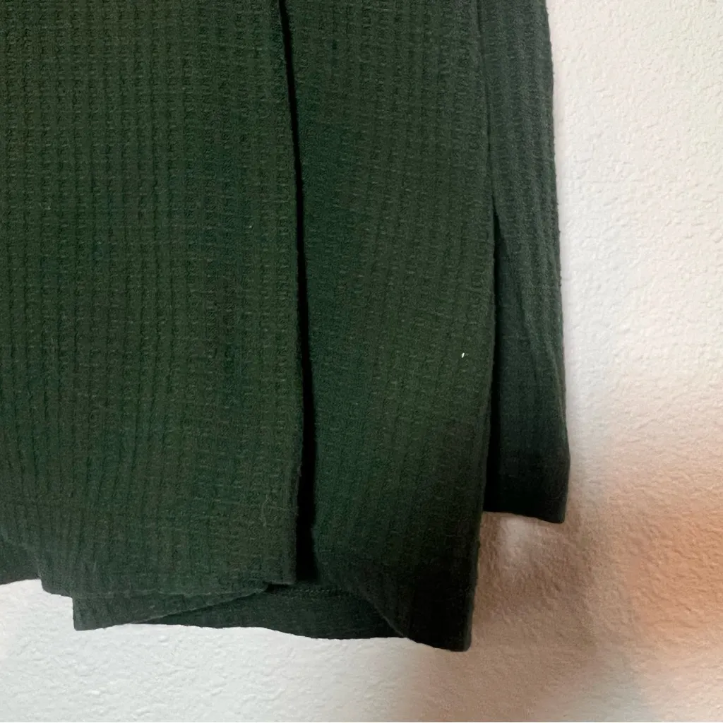 J. Jill Waffle Knit Top Shirt Sweater Dark Green Cowl Neck Size XL - Image 4