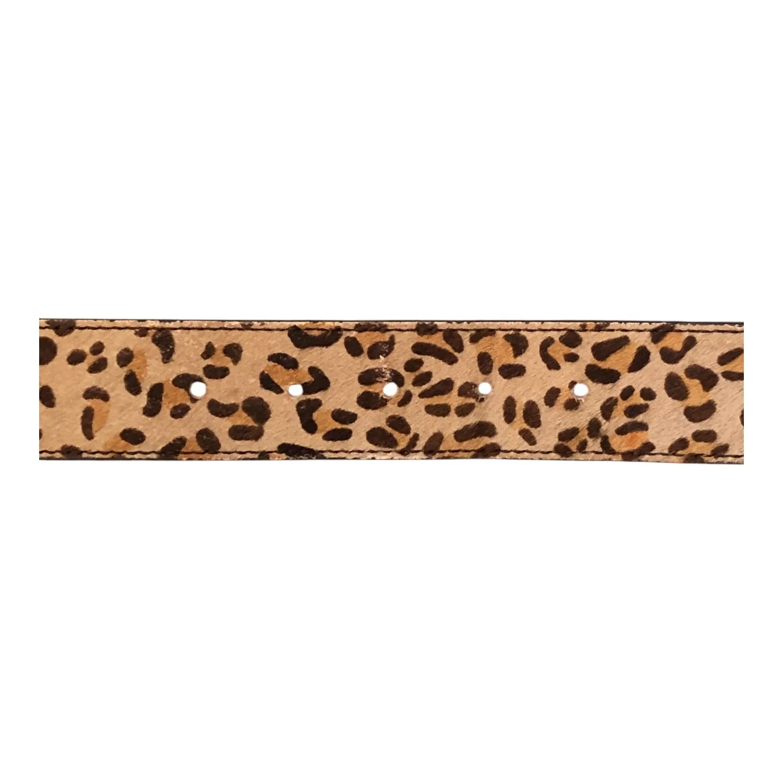 Leopard Print Belt Genuine Leather Face With PVC Backing & Gold tone Buckle XL - Image 12