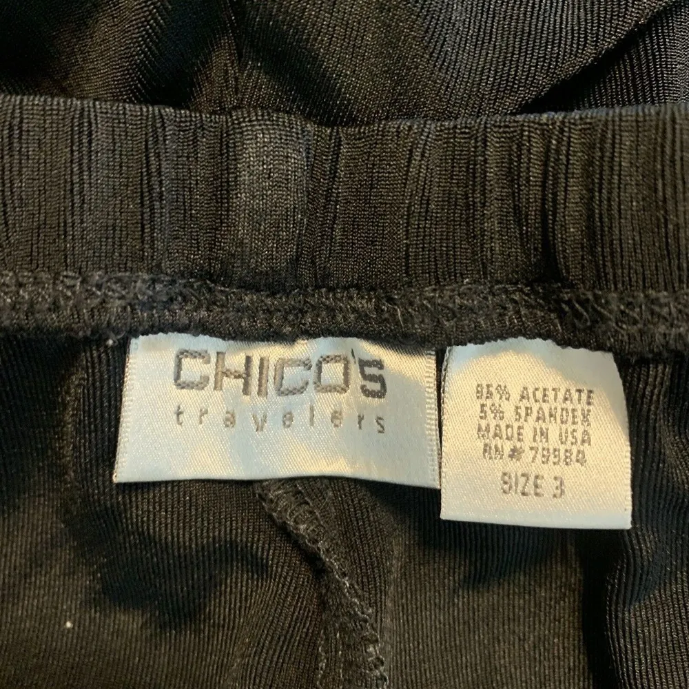 Chico's Travelers Womens Size XL Black Stretch Slinky Pants - Image 5
