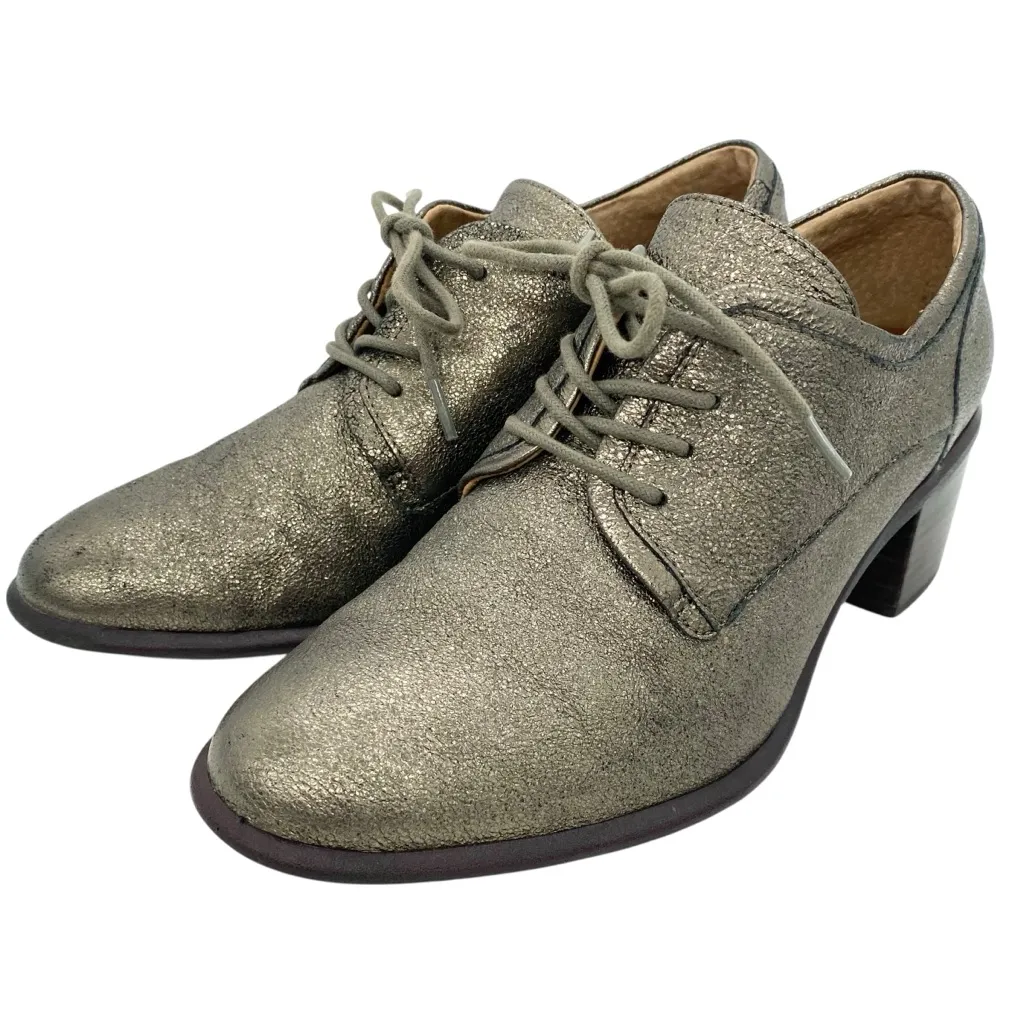 Sofft Women's Copper Patience Metallic Oxford Pump Lace Up Block Heel Leather Gold Size 8.5 - Image 6