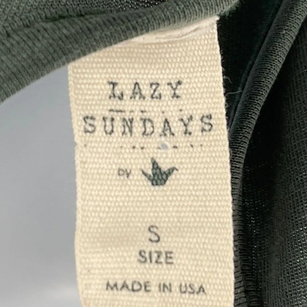 Anthropologie Lazy Sundays V-Neck Long Sleeve Open Back Shirt Small - Image 3