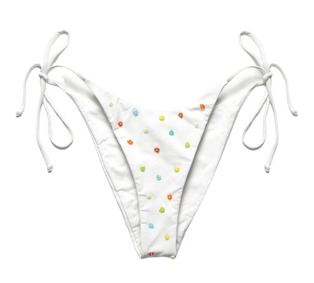 L*Space Beaded Brittany Bikini Top & Lennox Bottom Classic Set White Size Large - Image 6