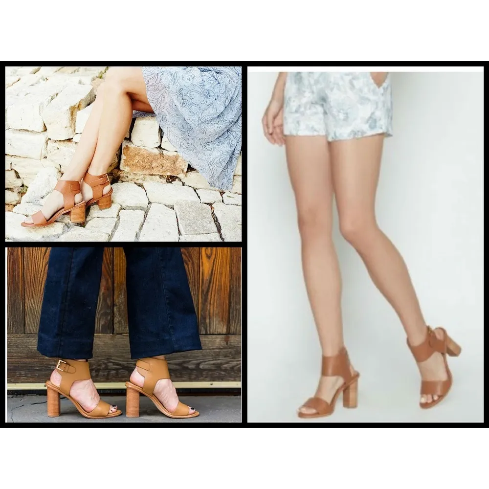 💕JOIE💕 Opal Brown Leather Open Toe Heel Shoes - Image 5