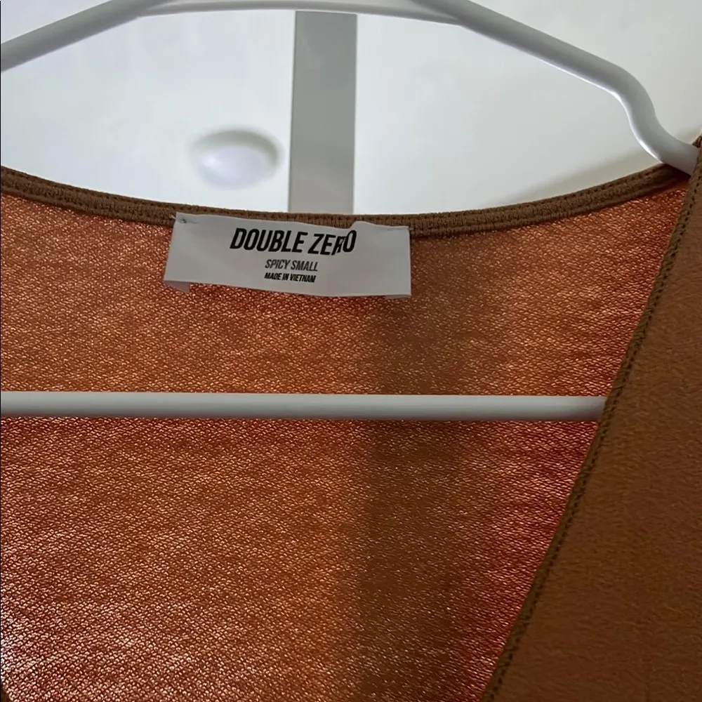 Double Zero Brown Wrap Blouse Relaxed Fit - Image 2