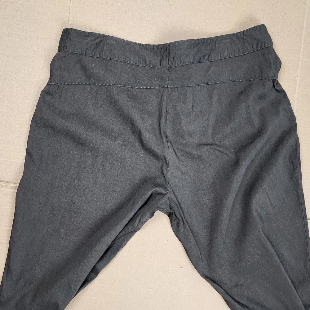 Eileen Fisher Linen Blend Pants Charcoal Brown-ish Linen-Viscose Spandex Size M - Image 9