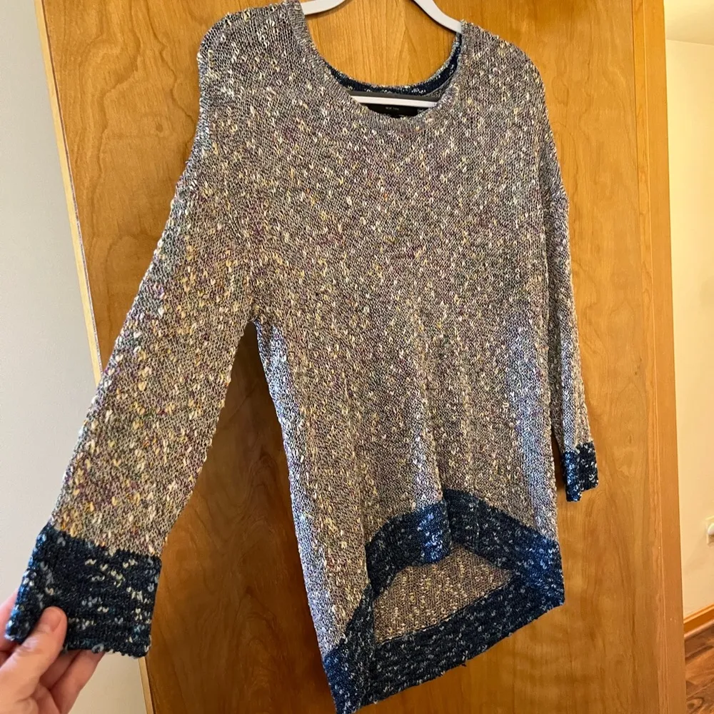 Rag & Bone Womens Multicolor Print Long Sleeve Blue Hem Pullover Sweater Small - Image 2