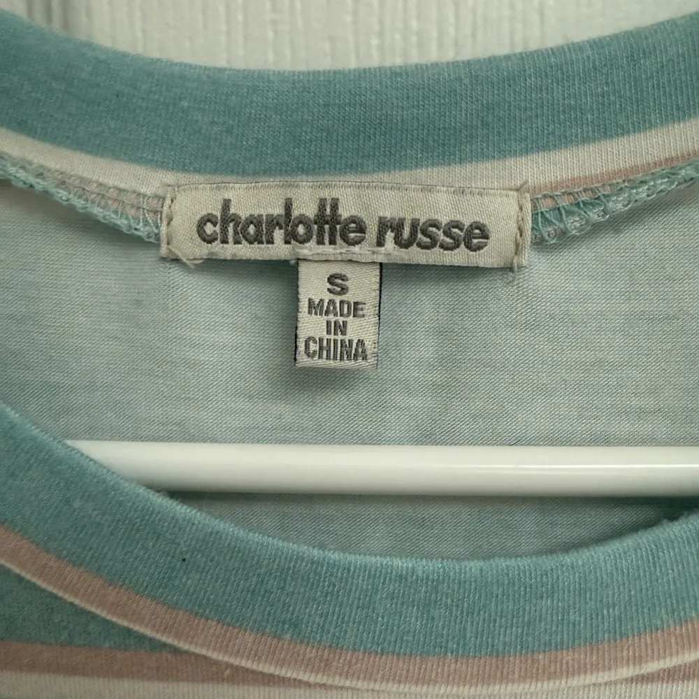 Charlotte Russe Mini TShirt Dress 2010s Blue Stripes Crew Neck Women’s Size S - Image 3