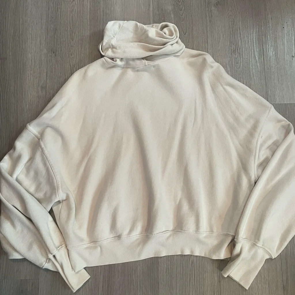 Agolde Balloon Sleeve Turtleneck Beige/Gray Sweatshirt size Medium - Image 10