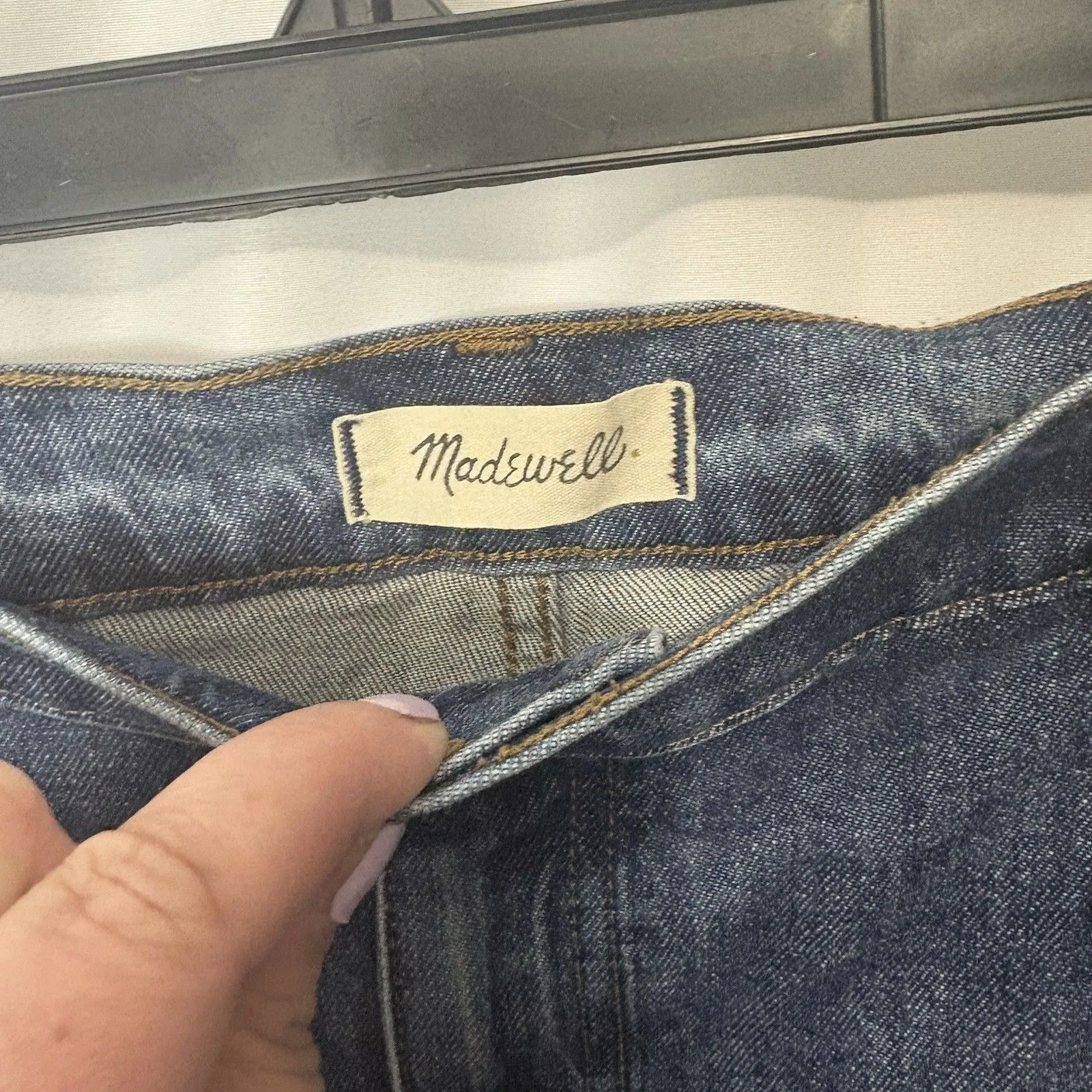 Madewell Jeans Womens 36T Blue The High-Rise Slim Boyjean Stretch Denim Straight - Image 4