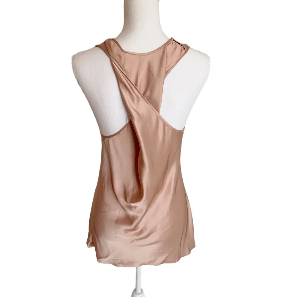 NWT Helmut Lang Pink Satin Back Twist Barbiecore Sleeveless Blouse Large - Image 5