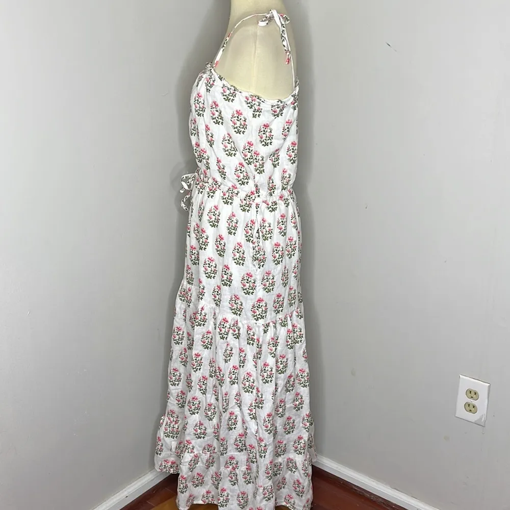 Meadows Boston Block Print Floral Linen UK‎ 10 / US 6 White - Image 4